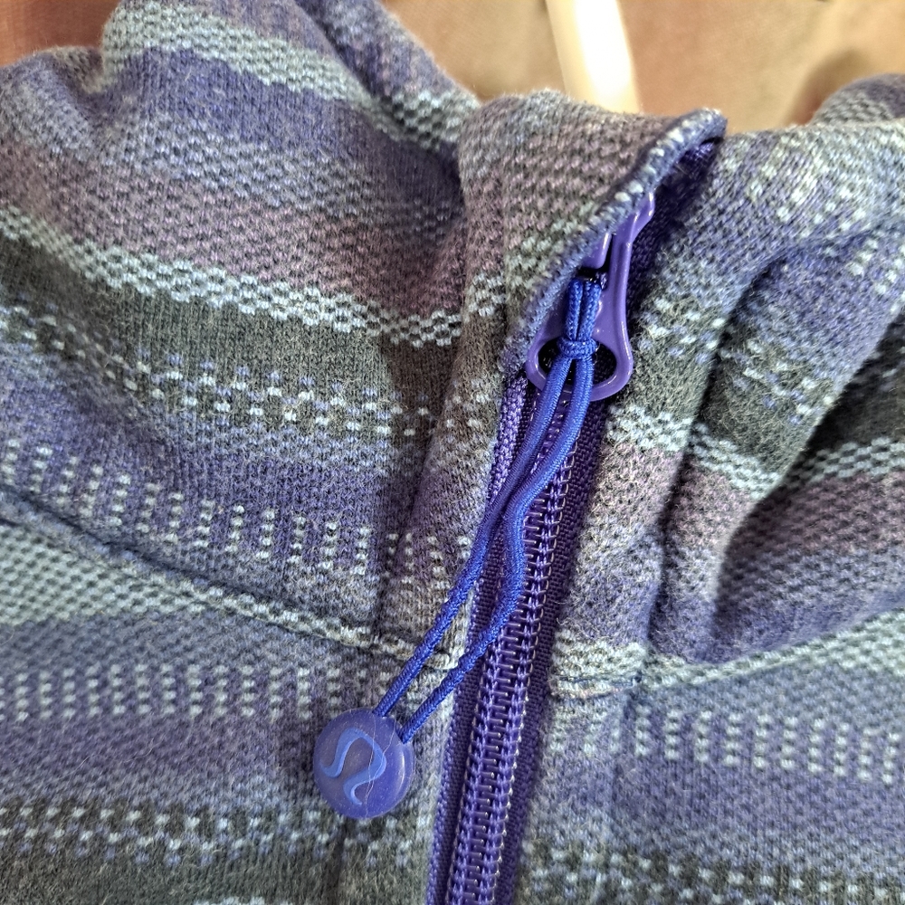 Lululemon Scuba Full Zip Hoodie Blue Purple Poncho Stripe G- 8 - Picture 7 of 12